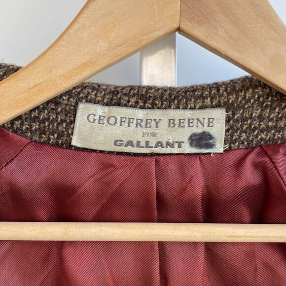 Vintage 70's/80’s Geoffrey Beene for Gallant Tweed Peacoat US 12 - Picture 7 of 11